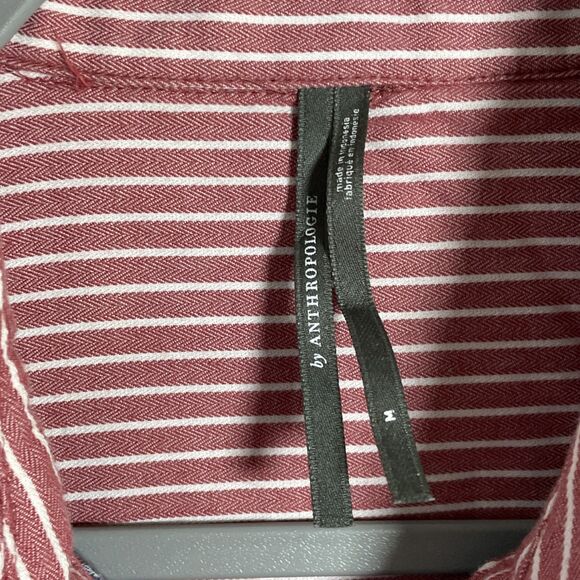 By Anthropologie Flannel Boyfriend Women's Button down Shirt Medium 100% Cotton - Picture 5 of 9